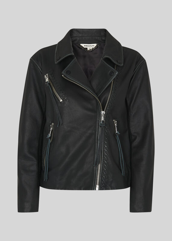 Tessa Tumbled Leather Biker
