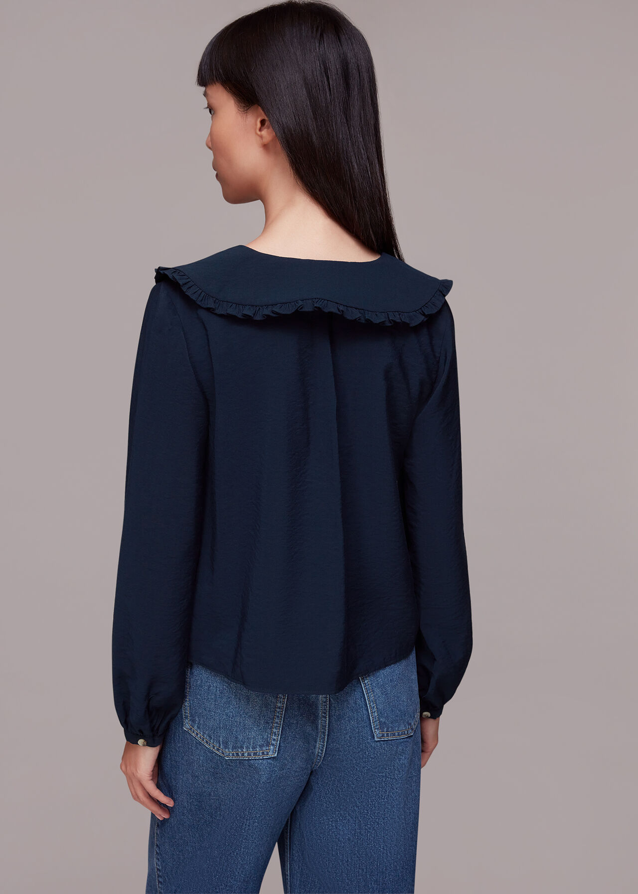 Oversized Collar Detail Top
