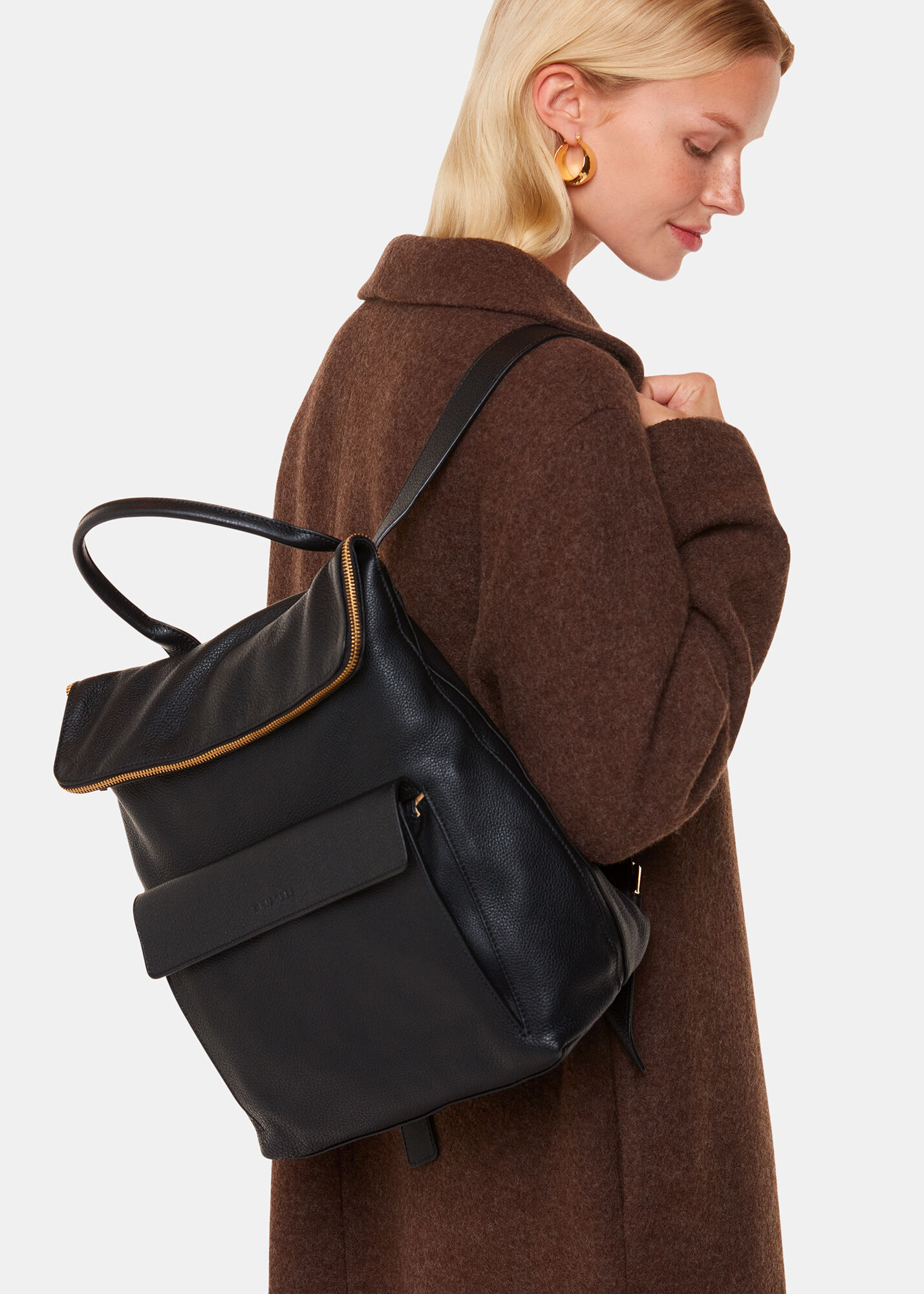 Black Croc Verity Backpack | WHISTLES | Whistles US |
