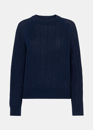 Pointelle Crew Neck Knit
