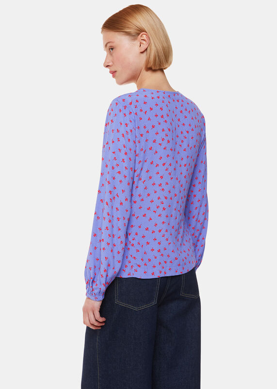 Purple Scattered Petals Blouse