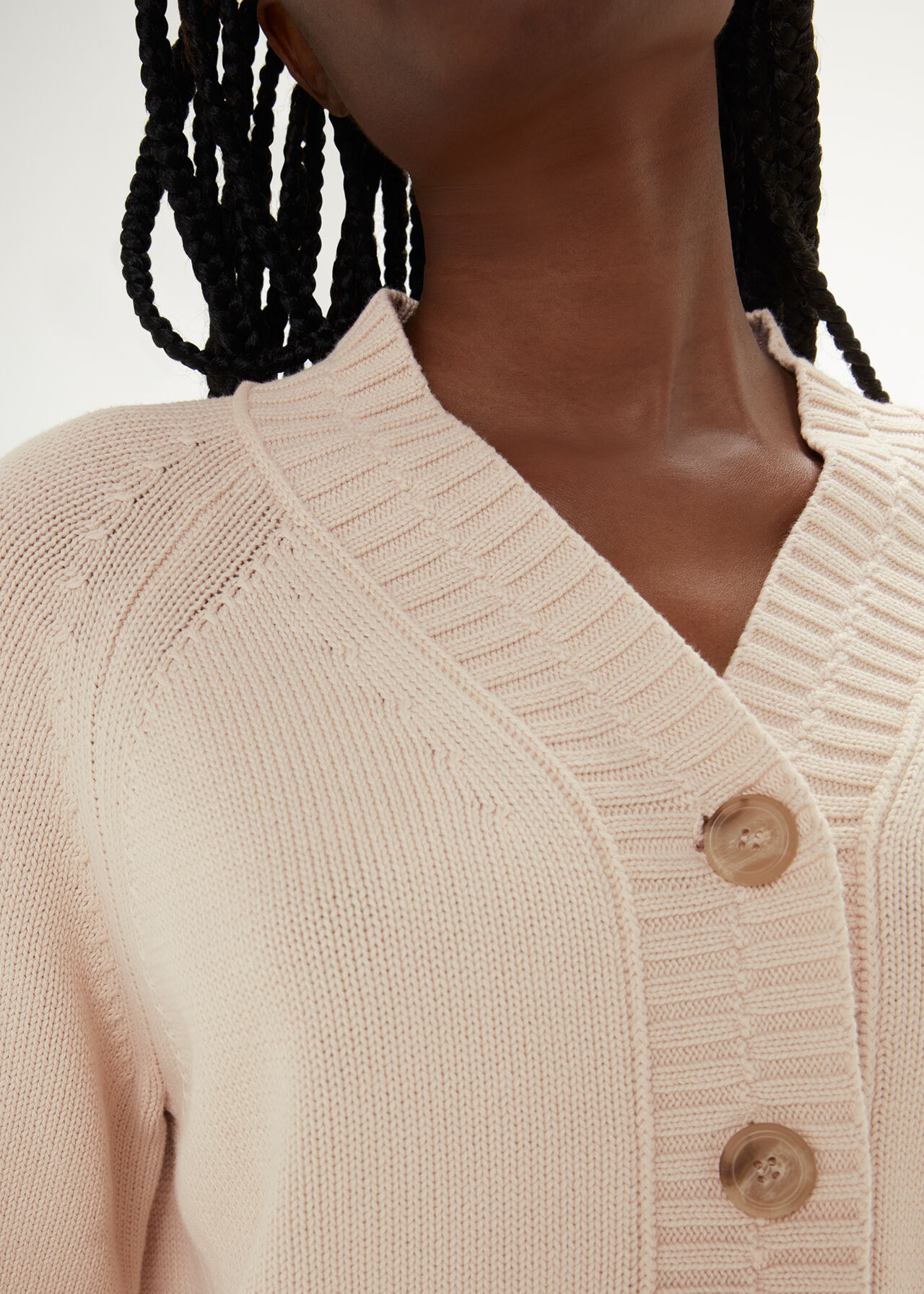 Ribbed Detail Cotton Cardigan