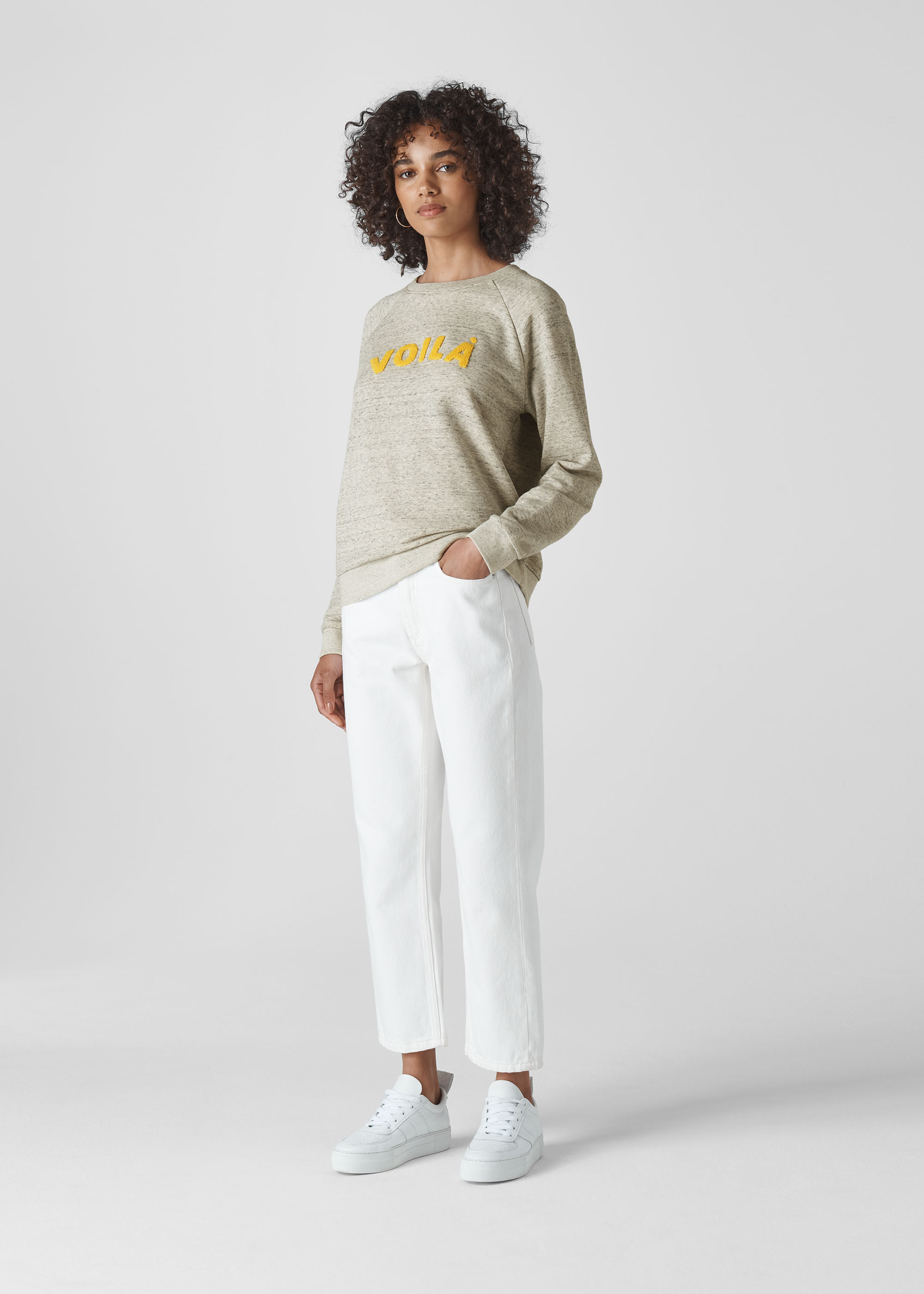 Grey Marl Voila Logo Sweatshirt WHISTLES