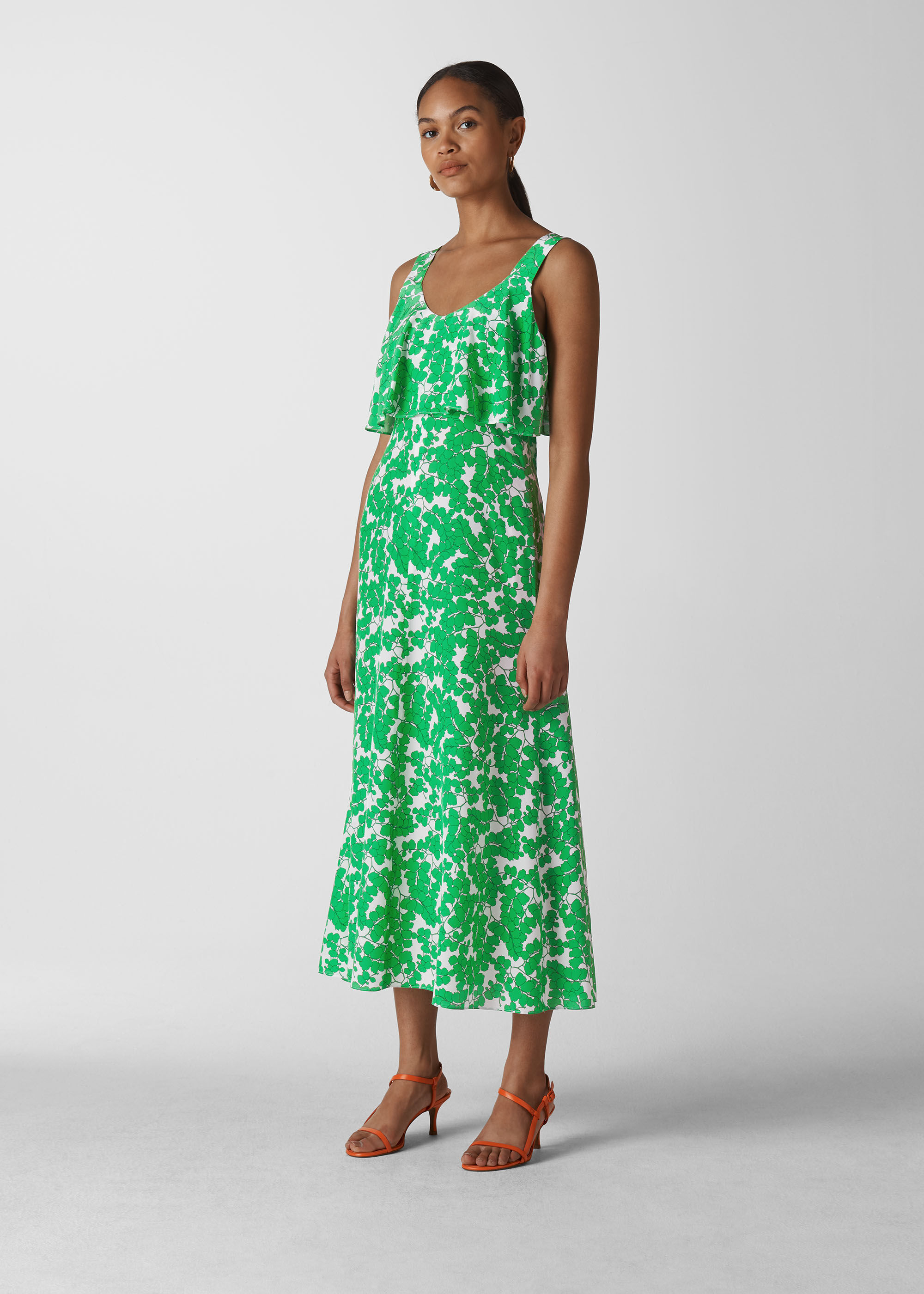 whistles green dress