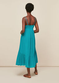 Trapeze Cotton Voile Dress Turquoise