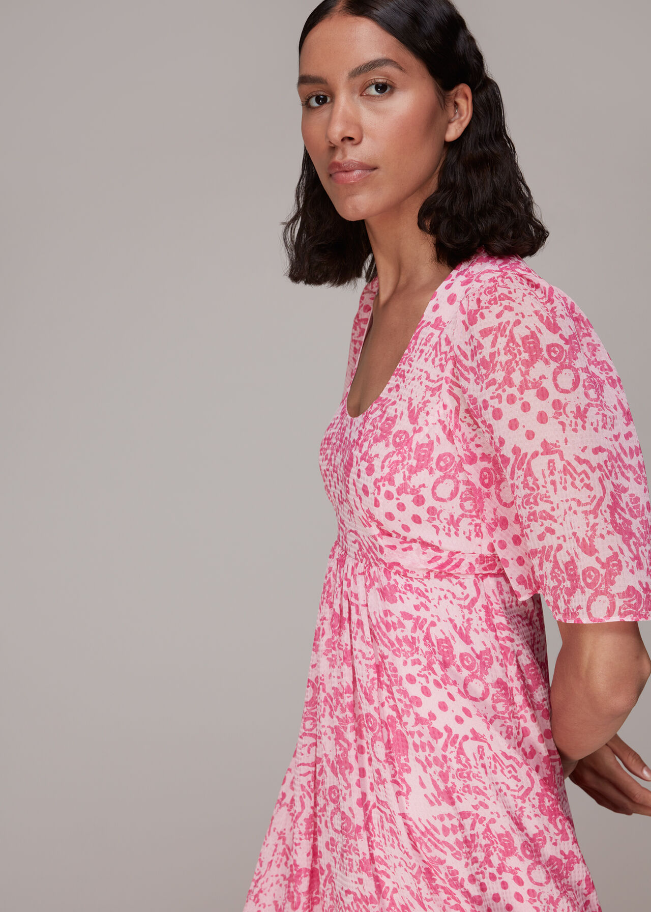 Abstract Batik Midi Dress