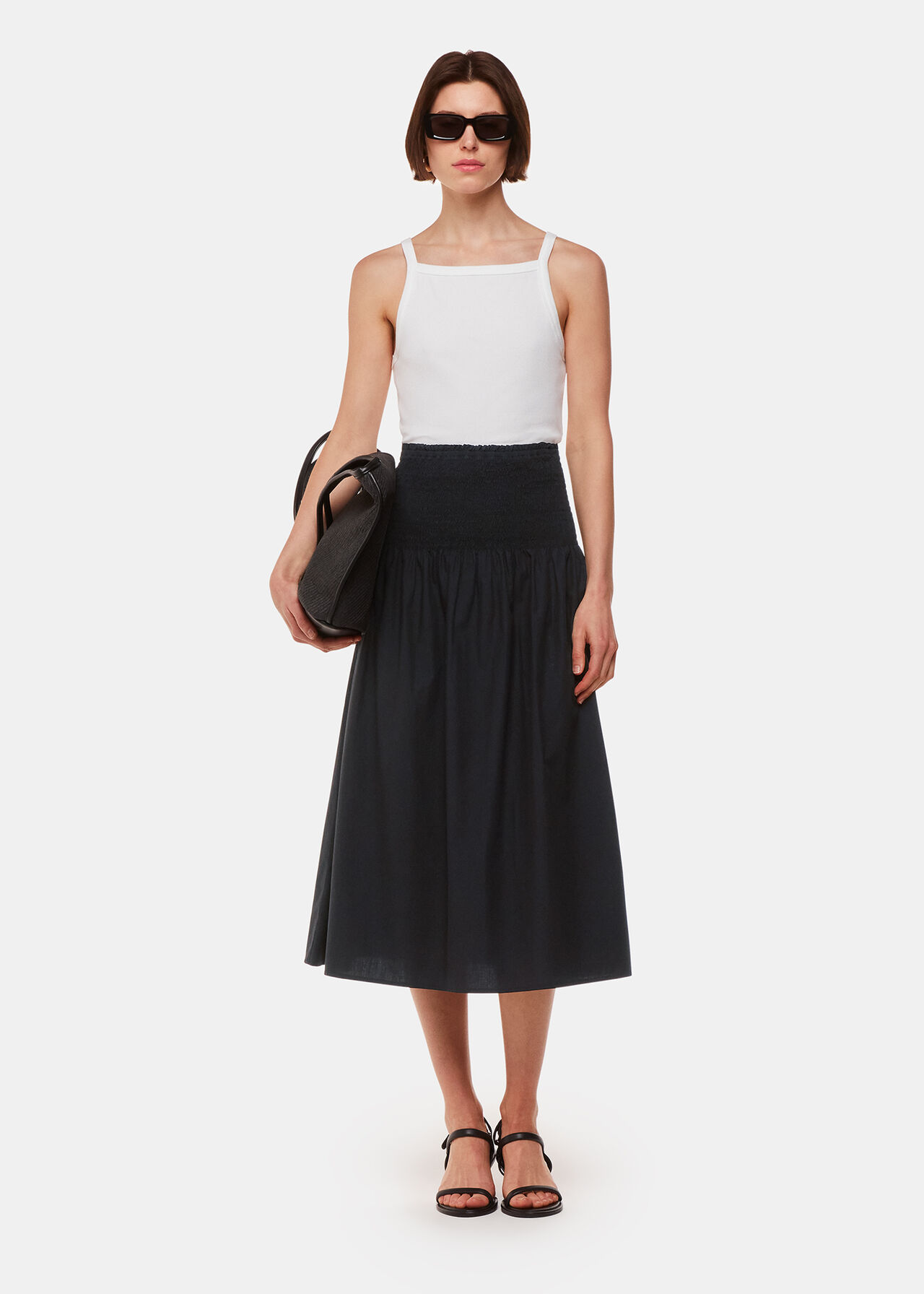 Louisa Smocked Midi Skirt