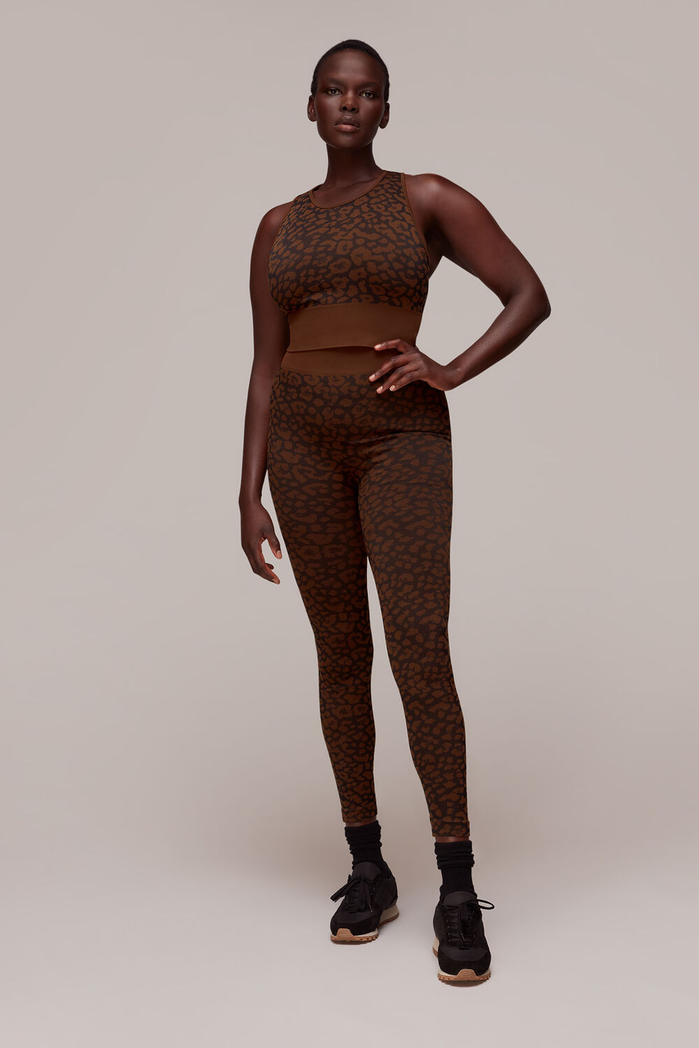 Brown Animal Seamless Sports Bra