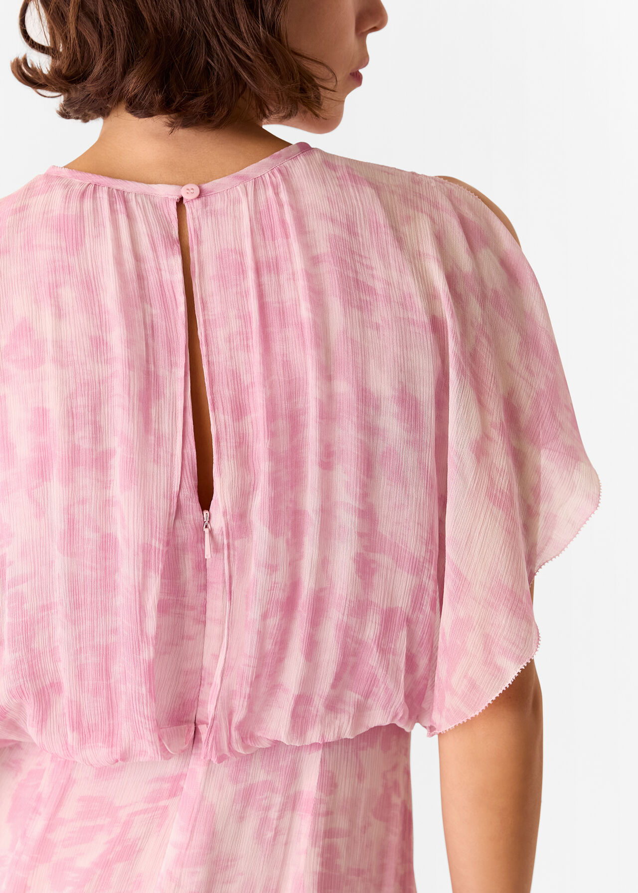 Dashed Brush Marks Midi Dress