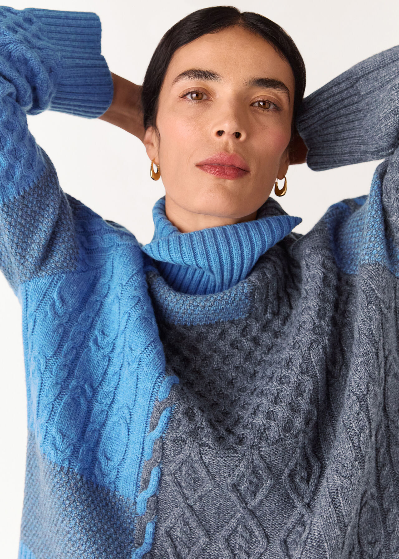 Patchwork Cable Knit Sweater