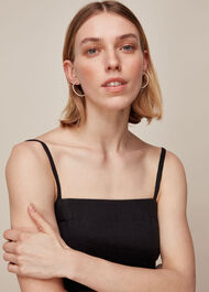 Large Pearl Hoop Earring White