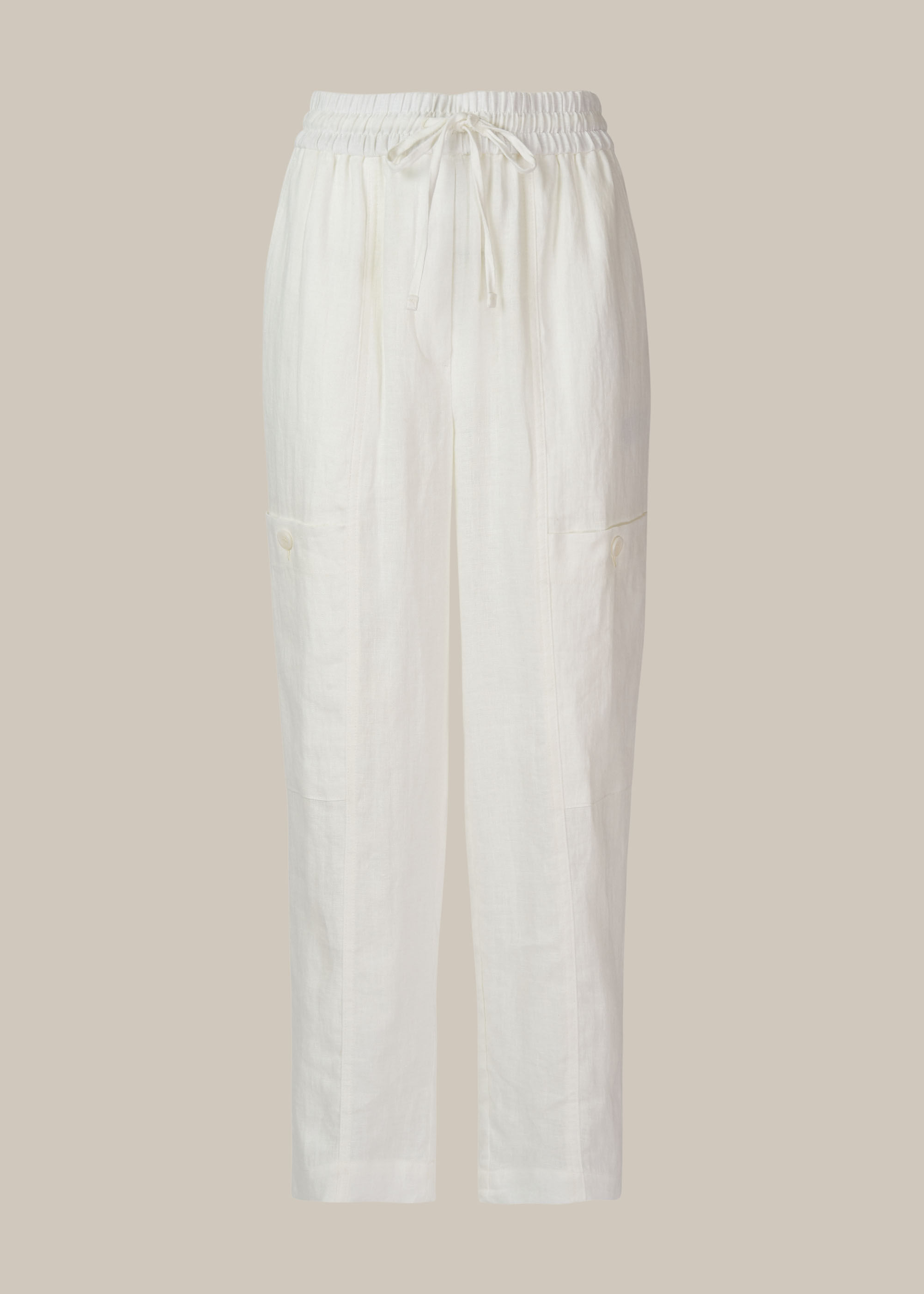 White linen cargo trousers 2025
