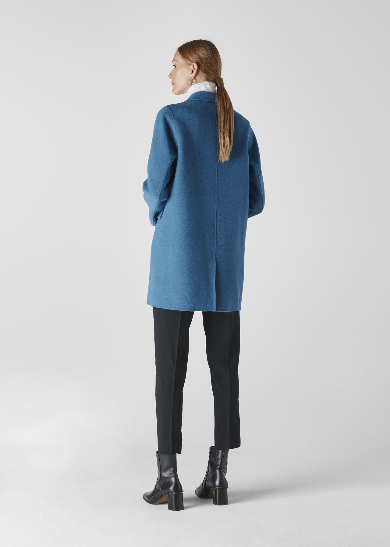 Blue Double Faced Wool Coat | WHISTLES
