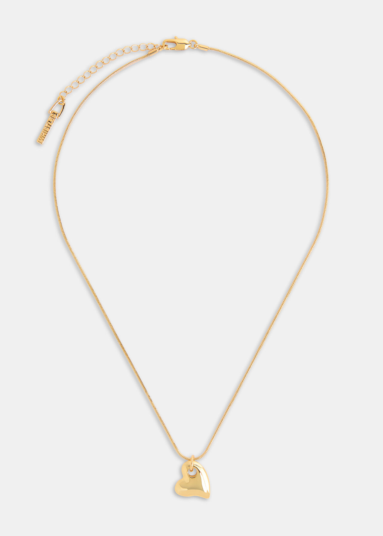 Curved Heart Chain Necklace