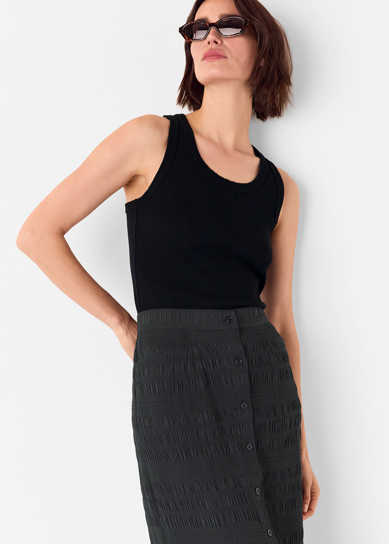 Sienna Plisse Midi Skirt