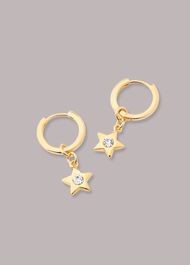 Star Gem Drop Huggie