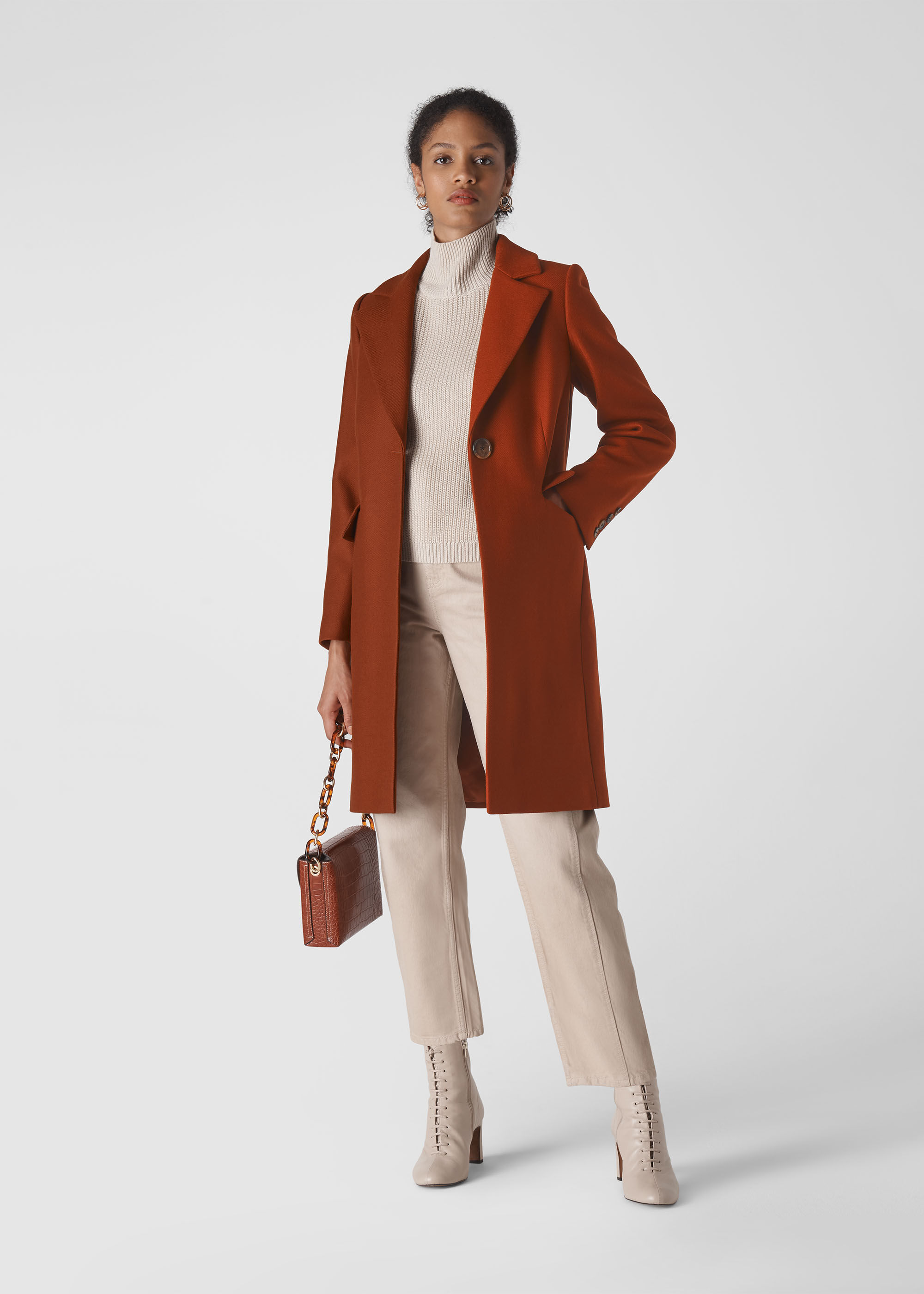 Rust shop wool coat