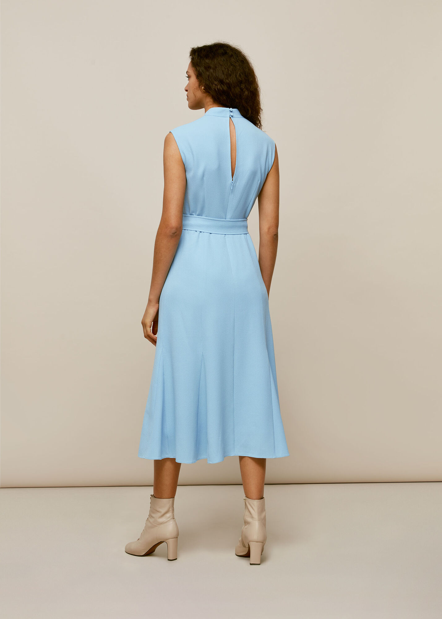 Pale Blue Penny Belted Dress WHISTLES