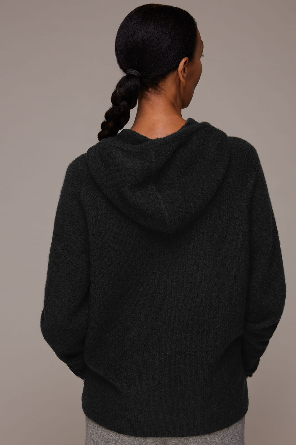 Ribbed Knitted Hoodie