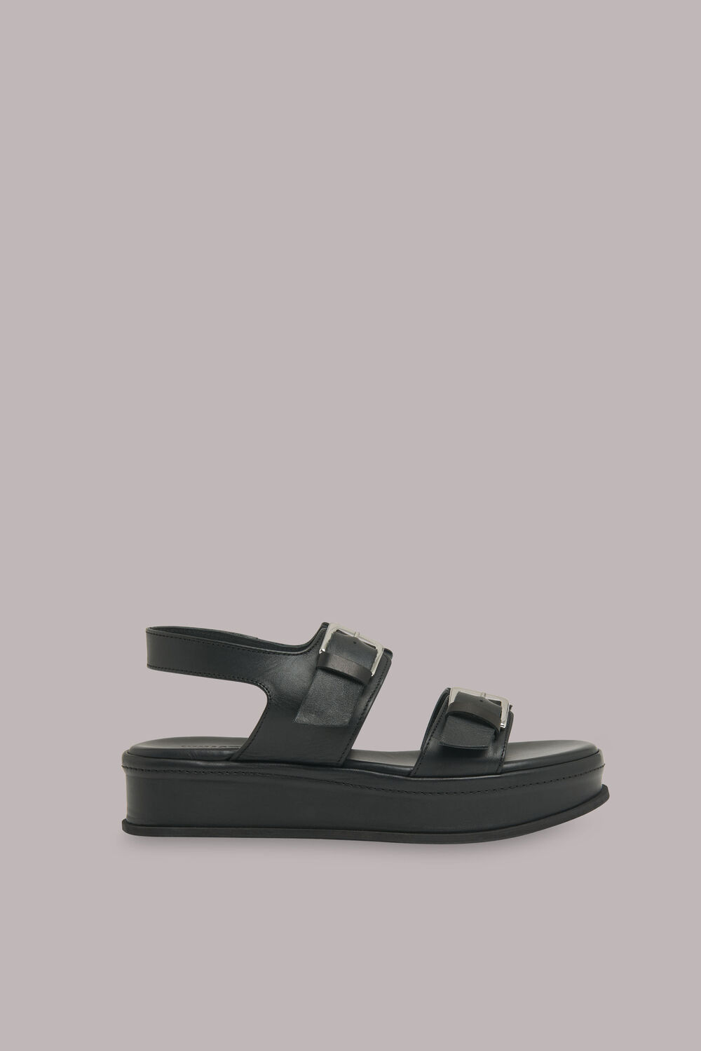Black Marley Double Buckle Sandal