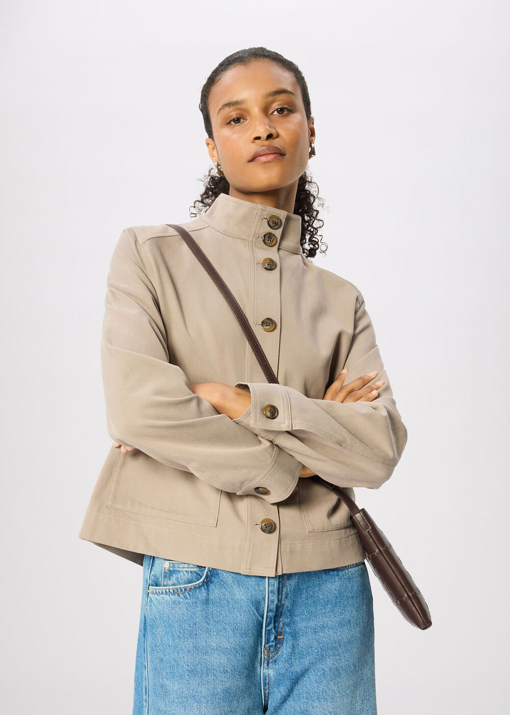 Funnel Neck Cotton Jacket