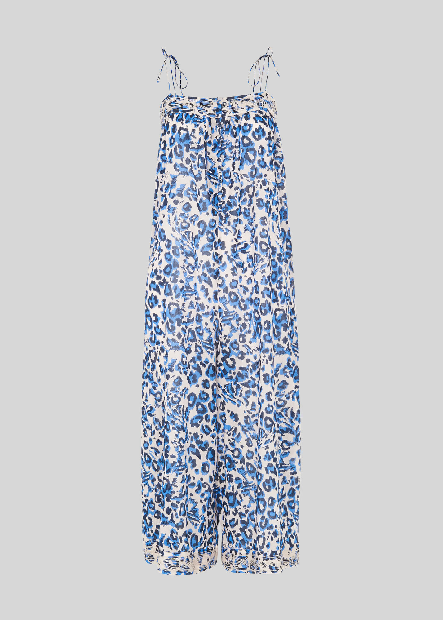 Blue/Multi Animal Print Beach Jumpsuit WHISTLES