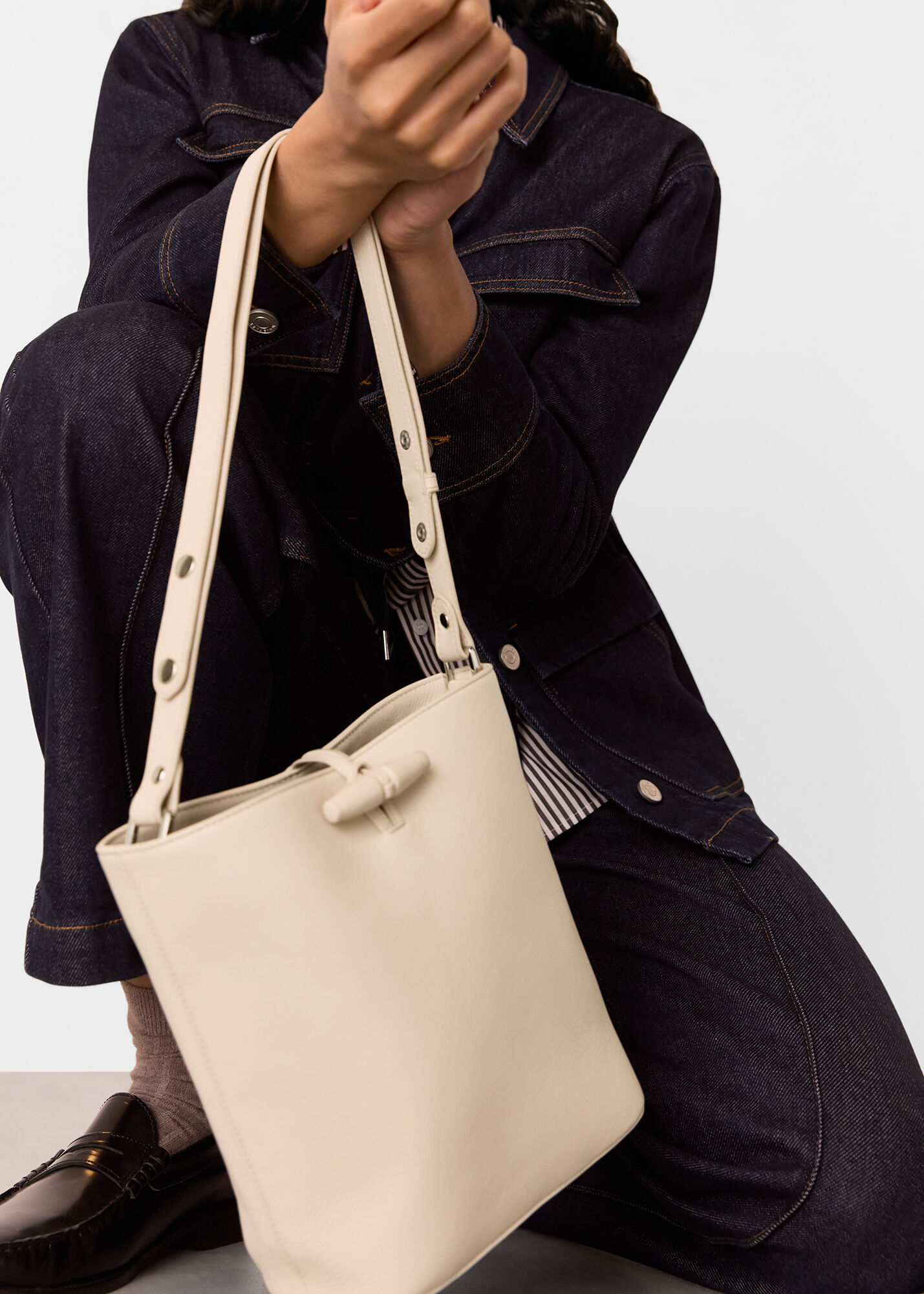 Ivory Cleo Toggle Bucket Bag | WHISTLES | Whistles US |