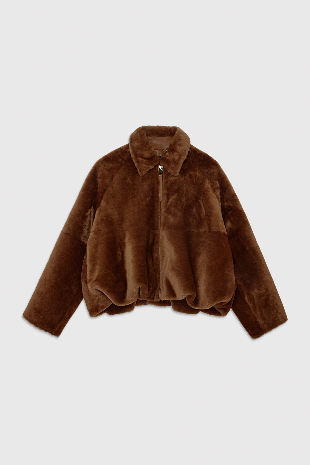 Gathered Shearling Jacket