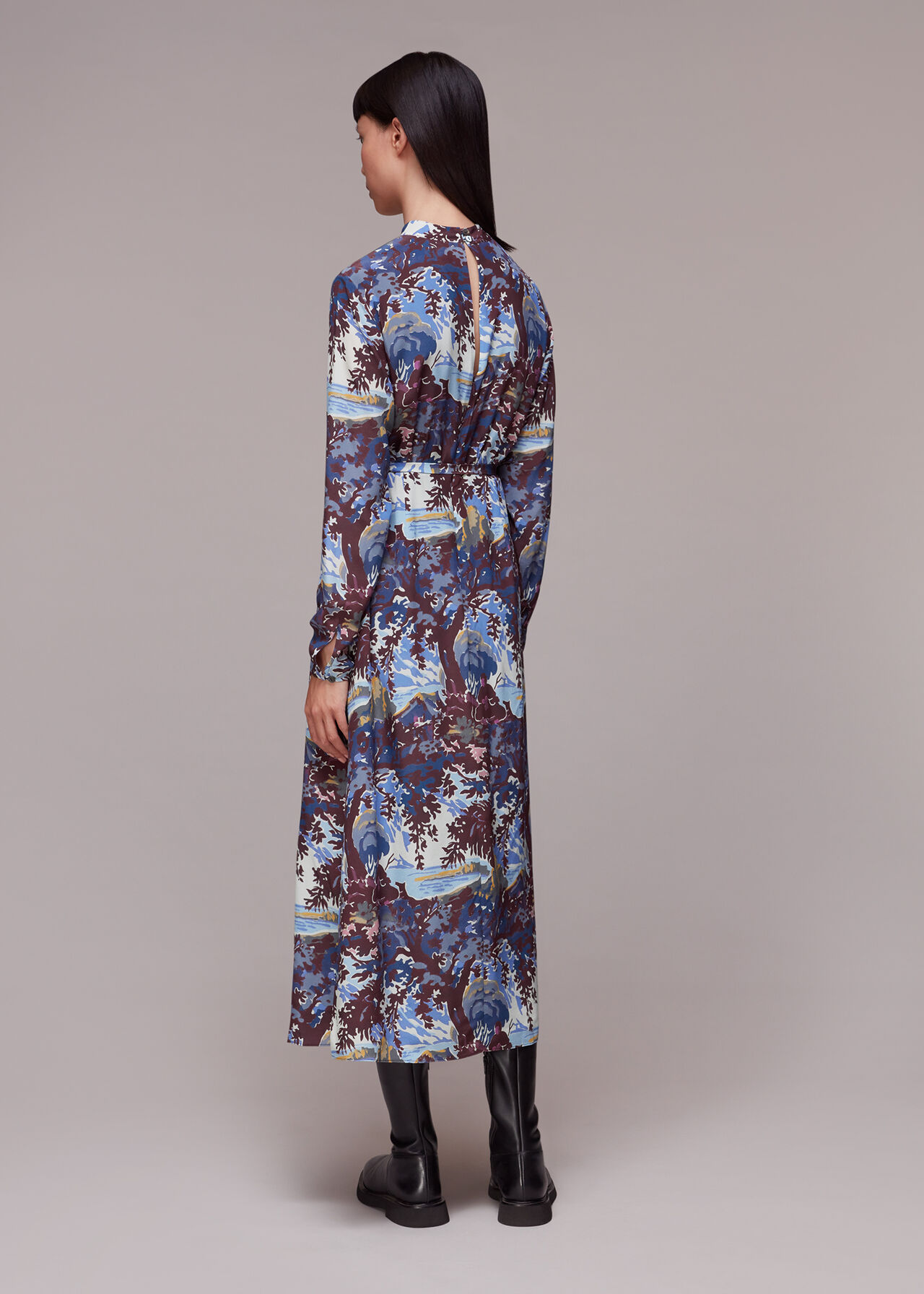 Great Lake Keyhole Silk Dress