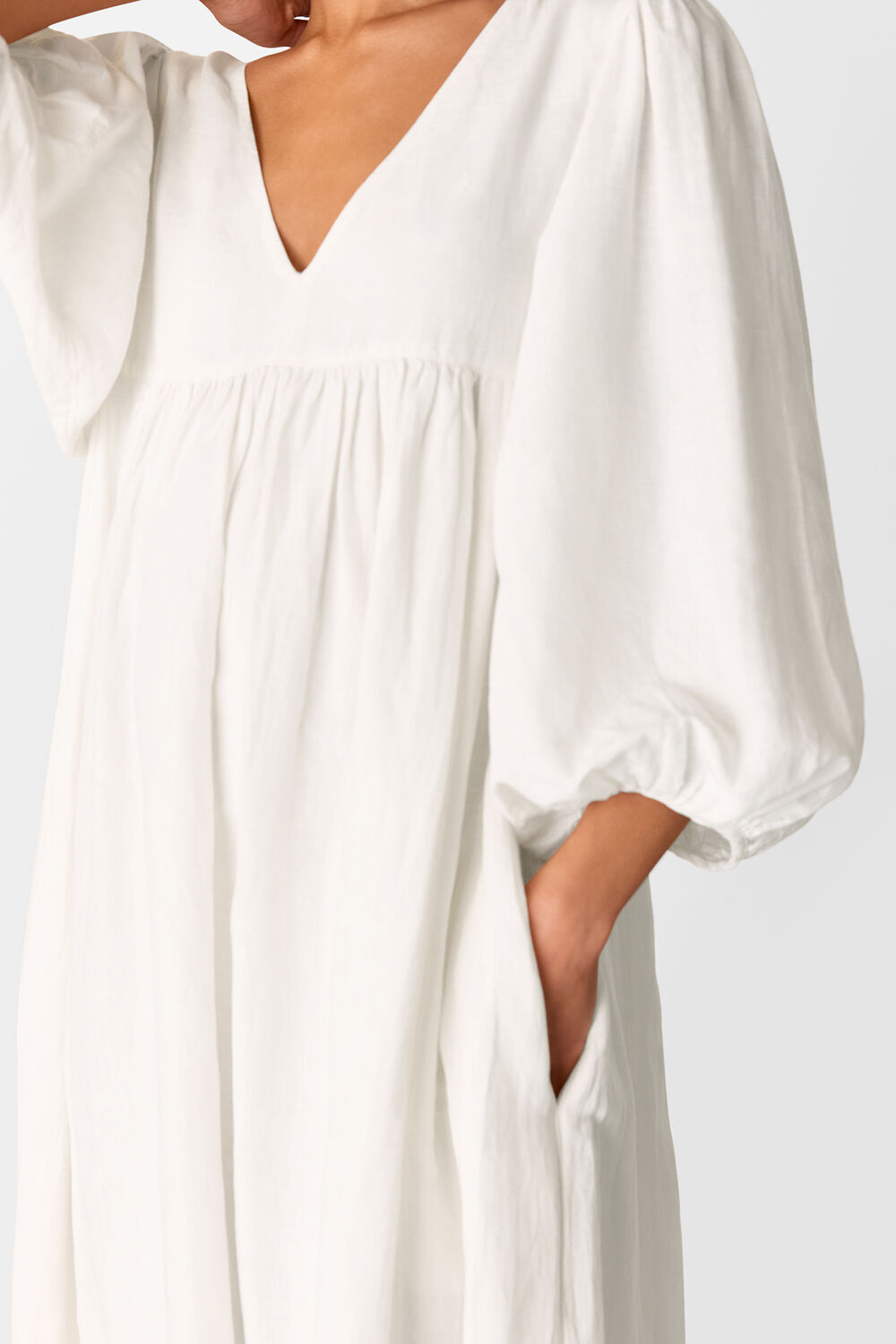 Ivory Gloria Linen Blend Dress
