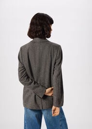 Herringbone Wool Blend Blazer