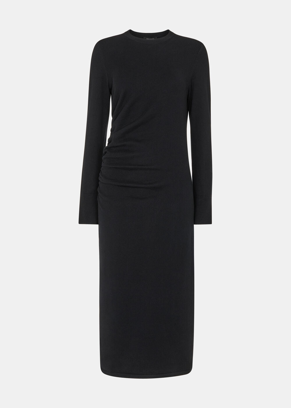 Gathered Side Midi Knit Dress