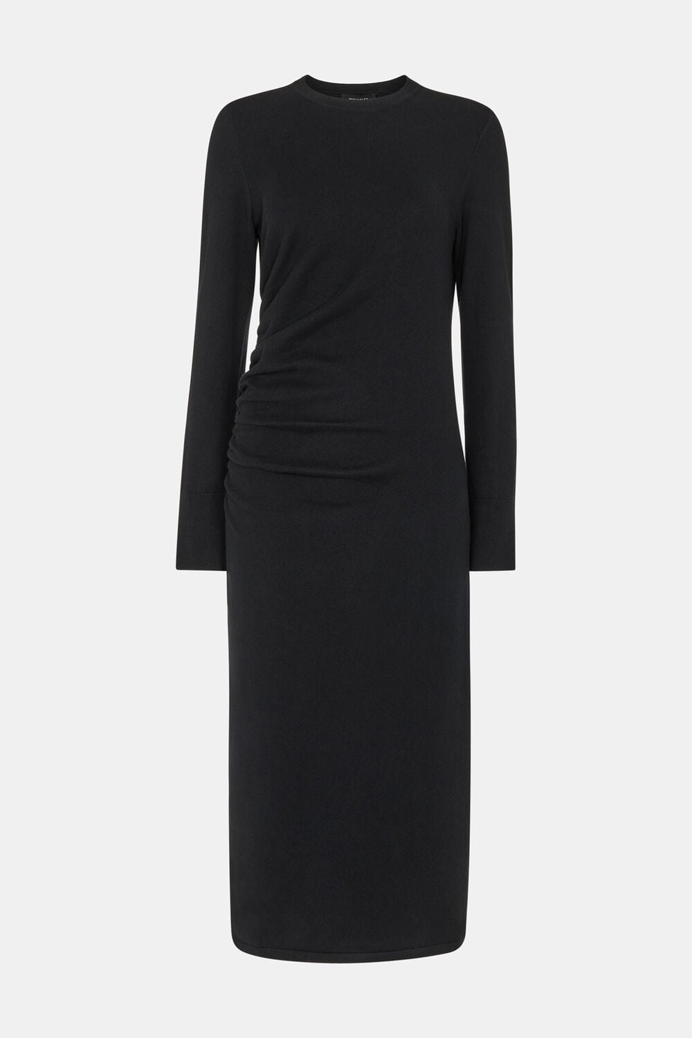 Gathered Side Midi Knit Dress