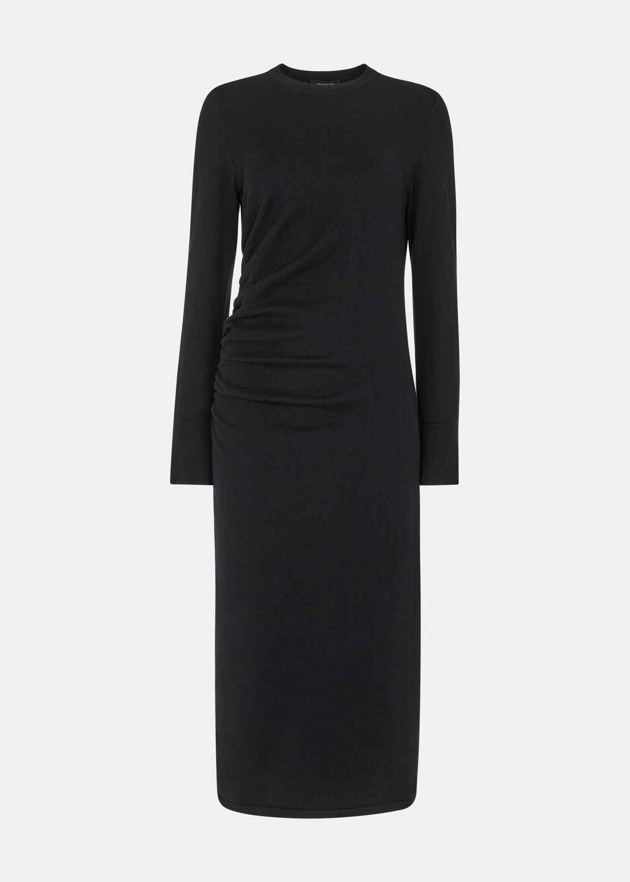 Gathered Side Midi Knit Dress