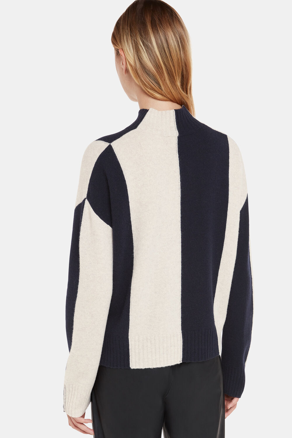Vertical Stripe Funnel neck