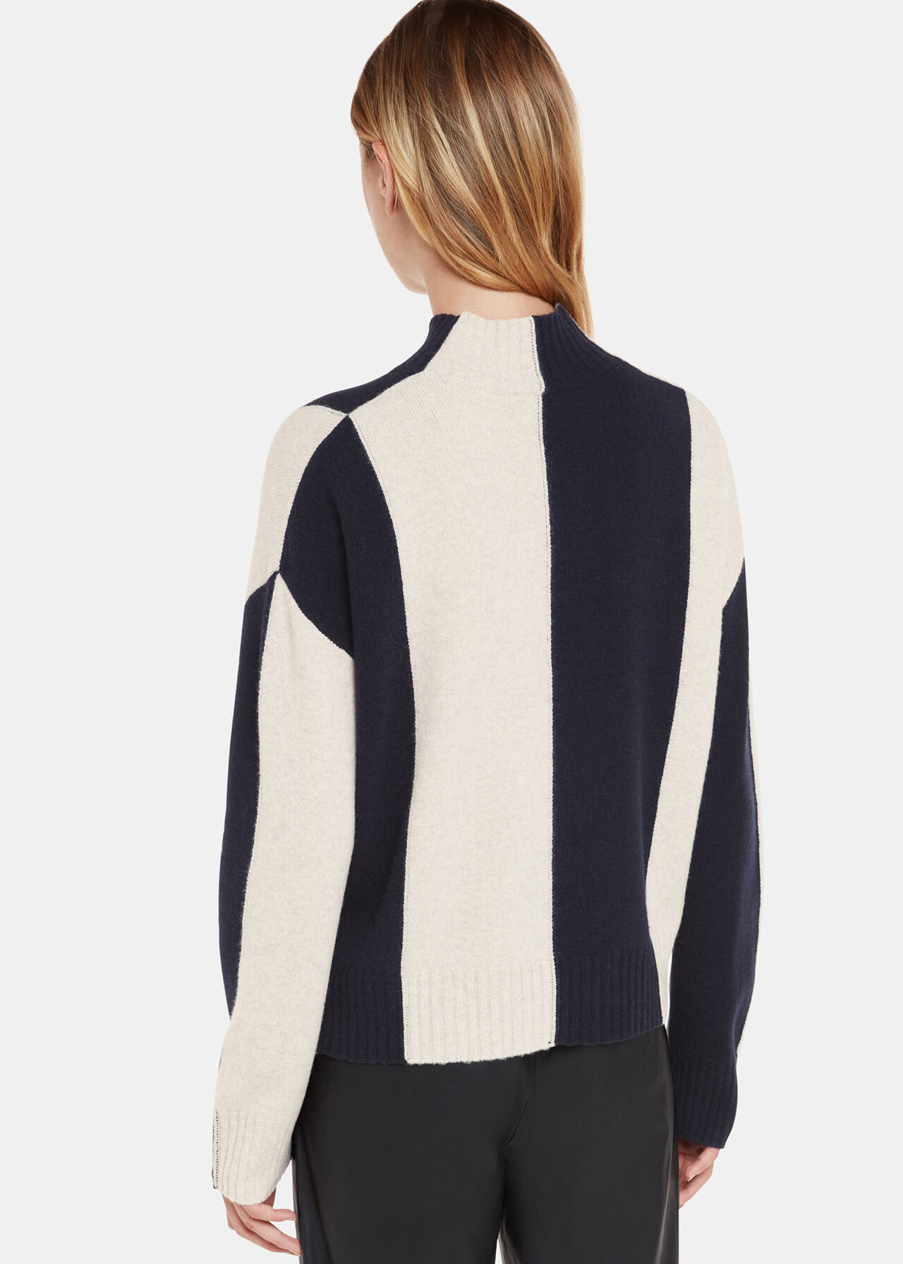 Vertical Stripe Funnel neck