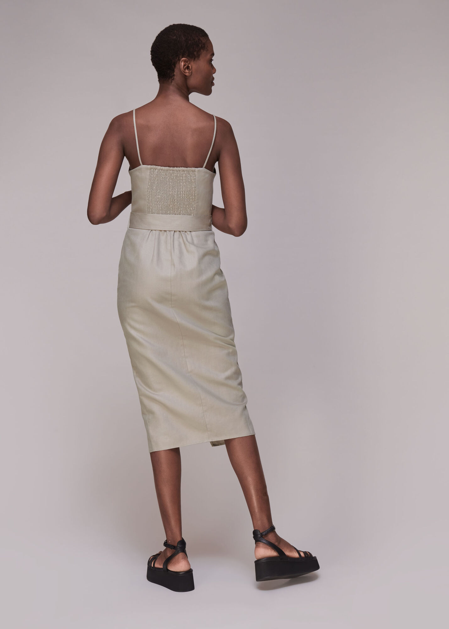 Neutral Zip Front Cami Dress WHISTLES Whistles UK