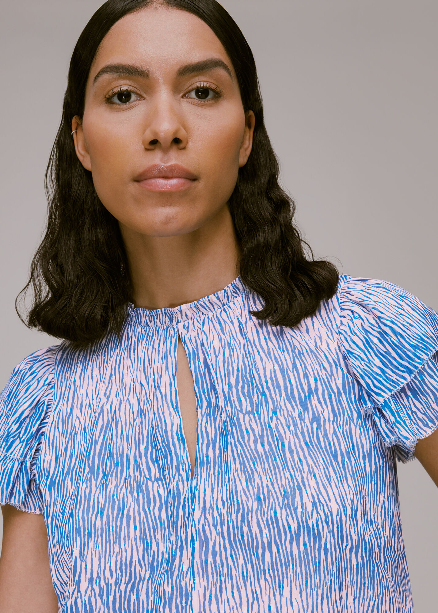 Multicolour Tiger Dobby Blouse WHISTLES Whistles