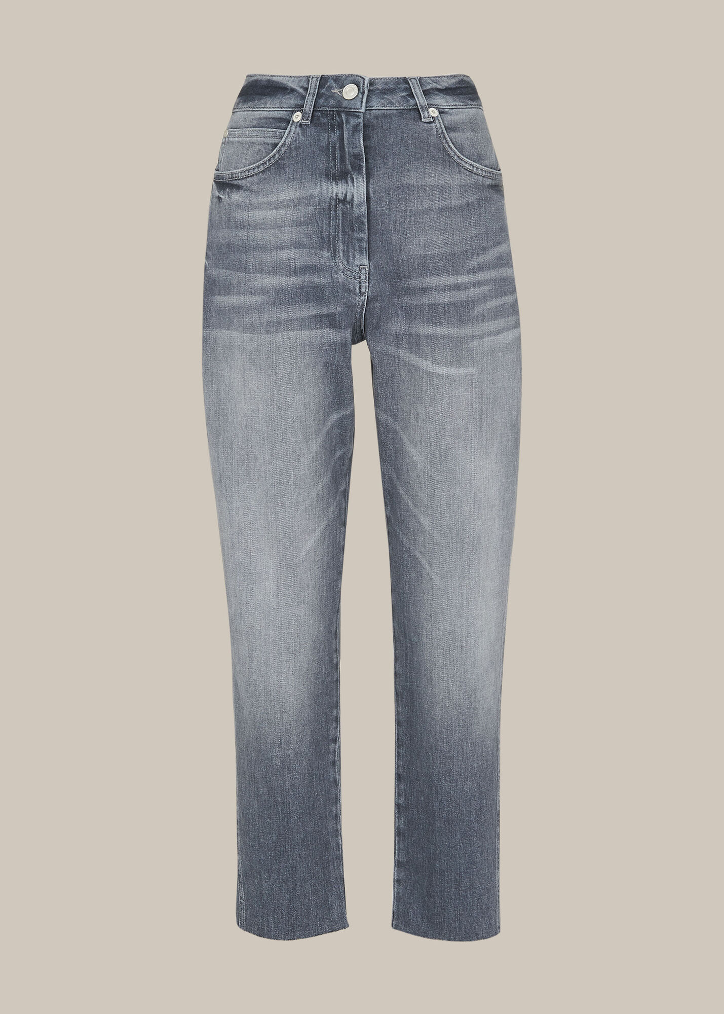 Grey Frayed Slim Detail Jean WHISTLES