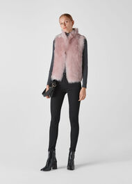 Toscana Sheepskin Gilet Pale Pink