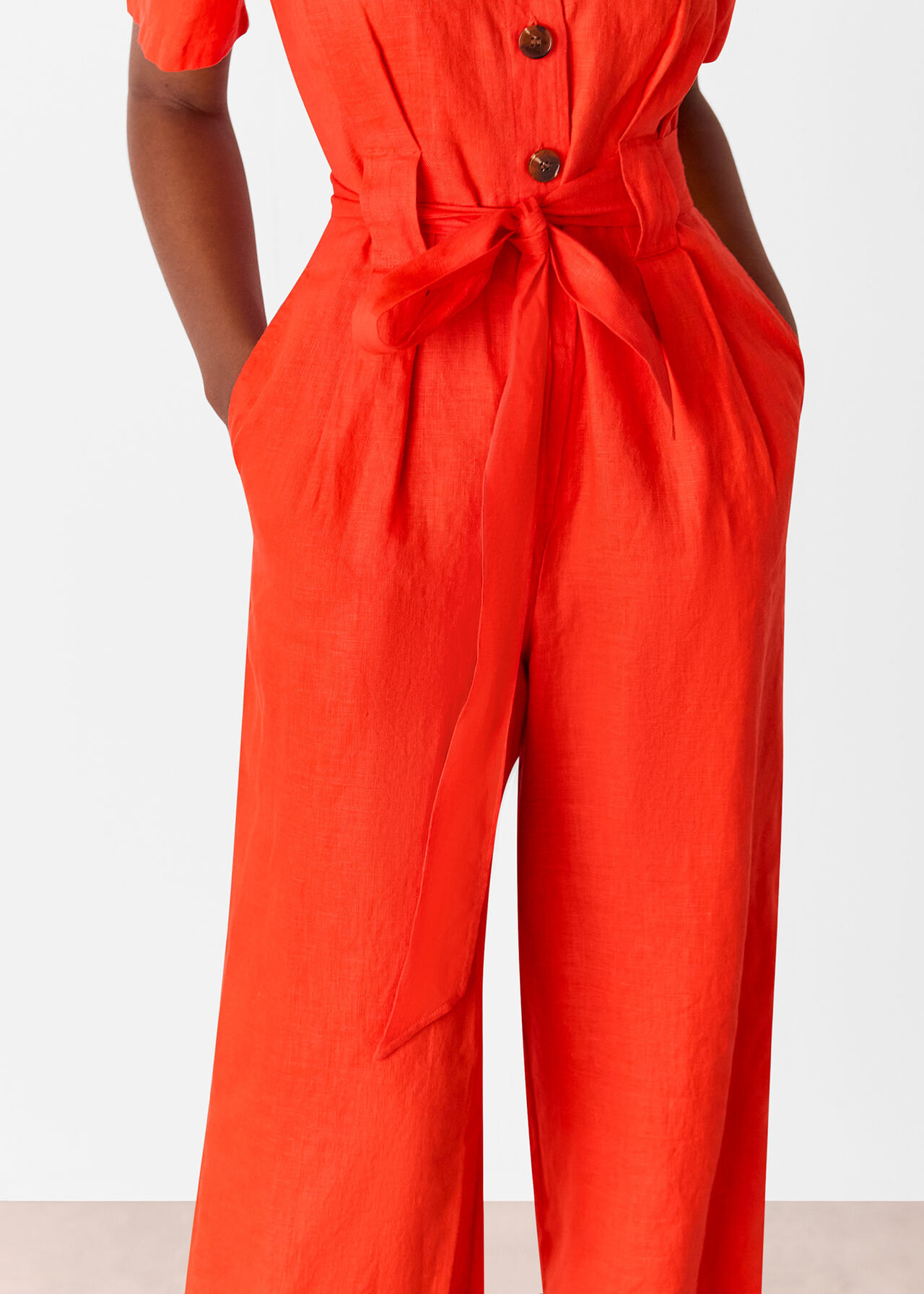 Fiona Linen Button Jumpsuit
