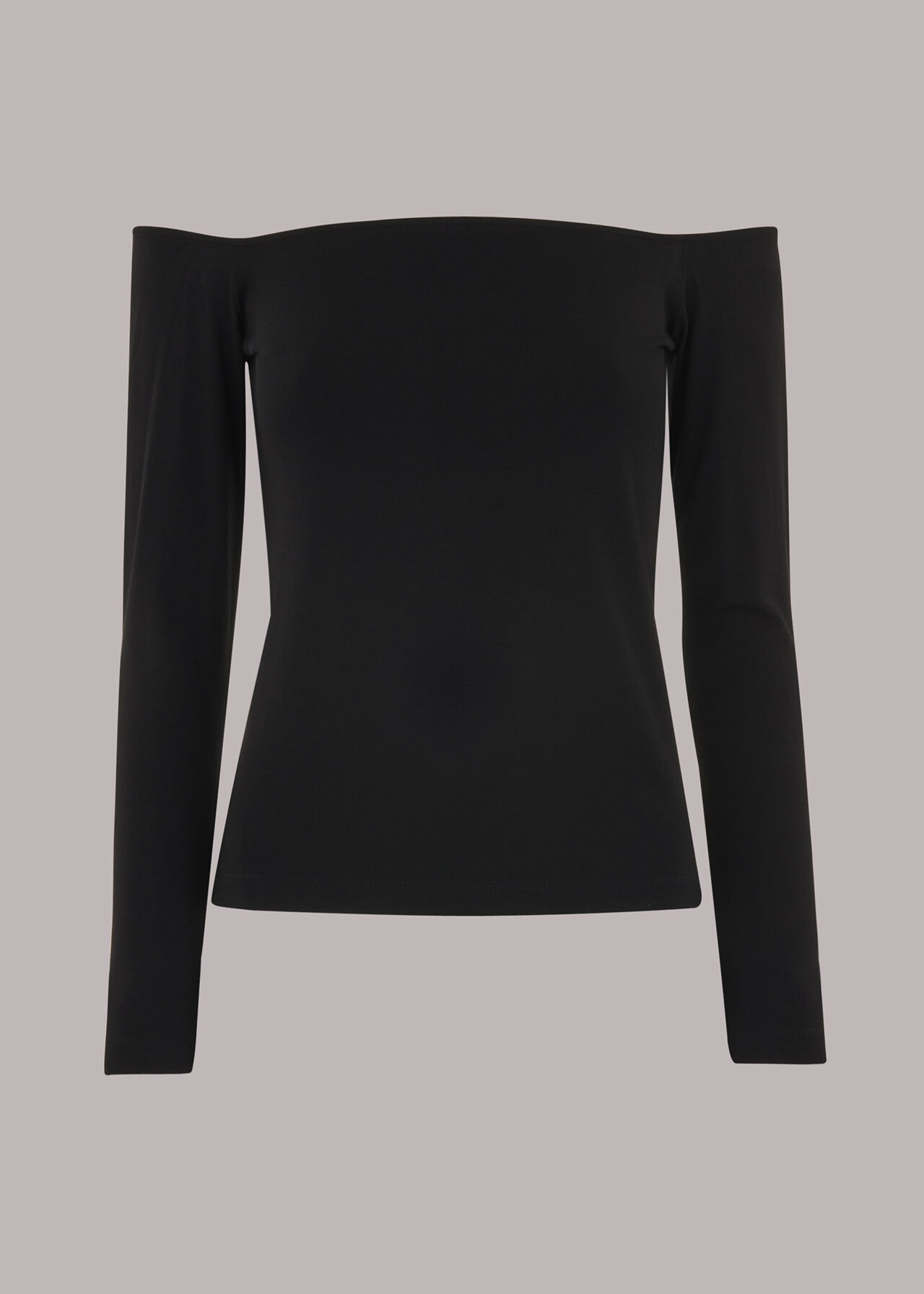 Black Bandeau Long Sleeve Top | WHISTLES | Whistles UK