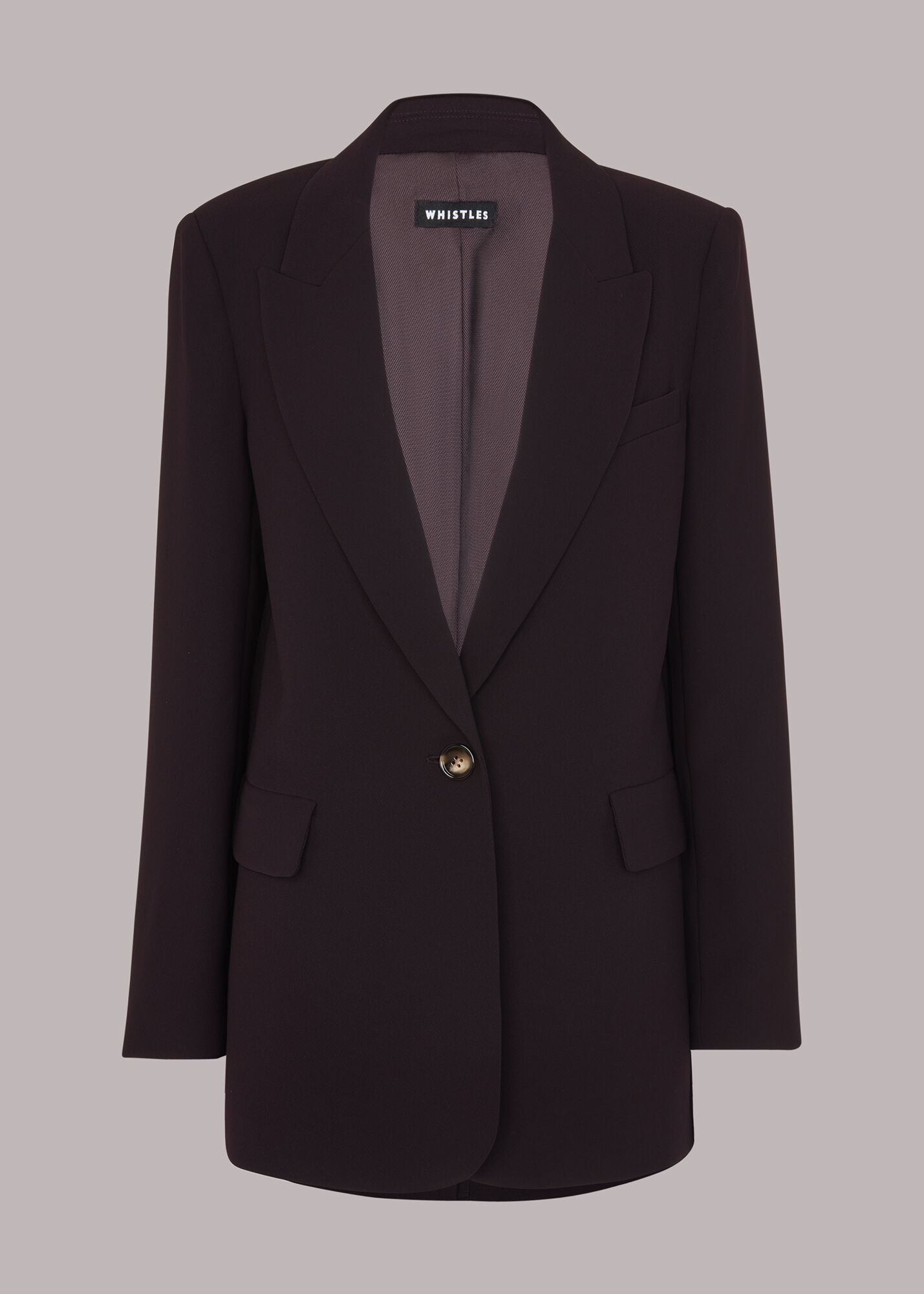 Aubergine Crepe Boyfriend Blazer WHISTLES