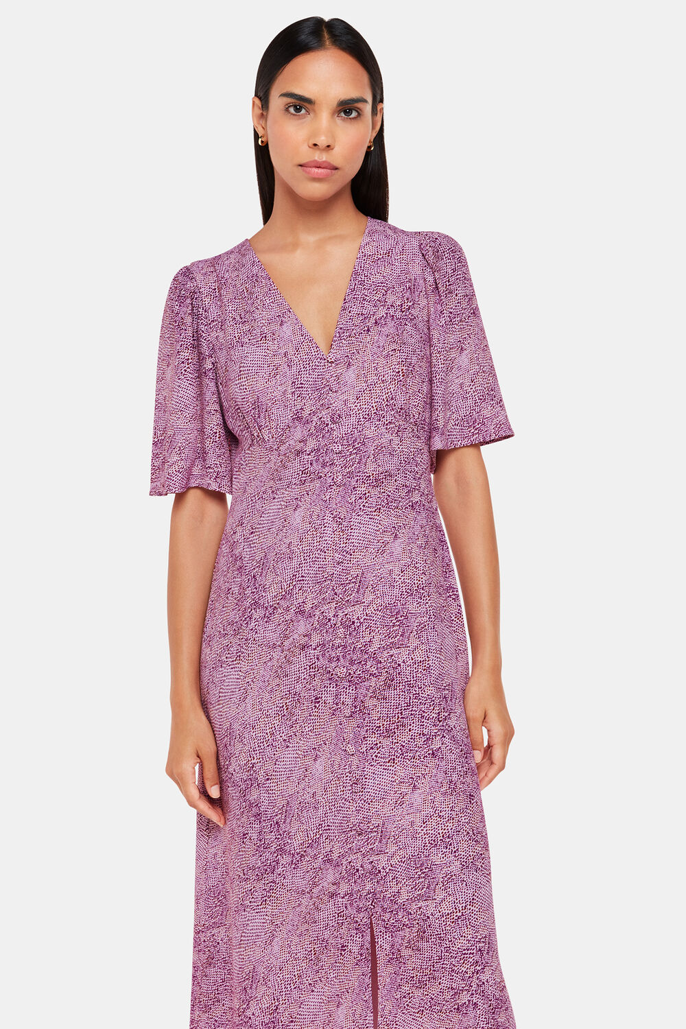 Diagonal Snake Midi Dress