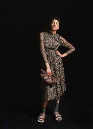 Smudge Animal Mesh Dress