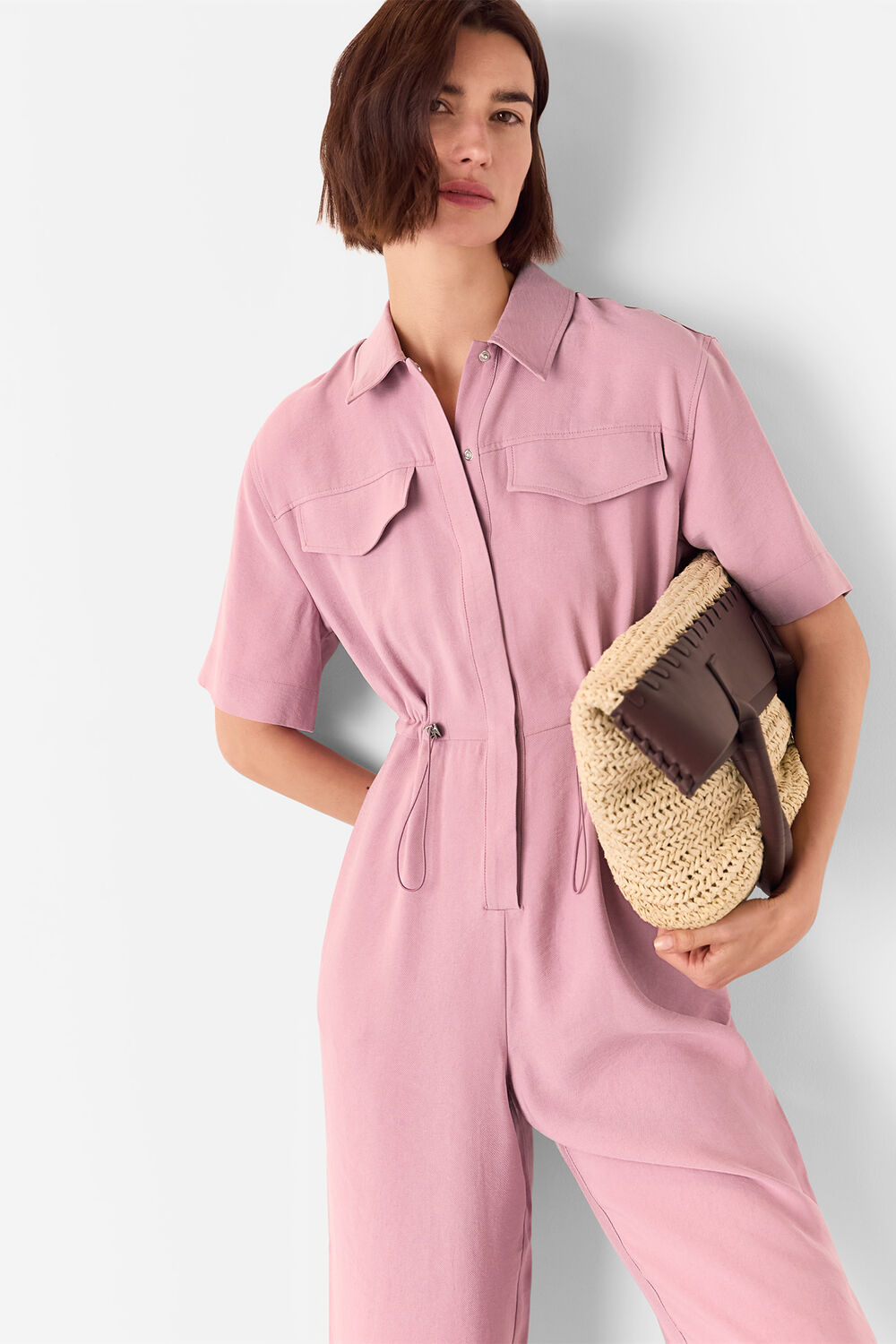 Short Sleeved Utility Jumpsuit