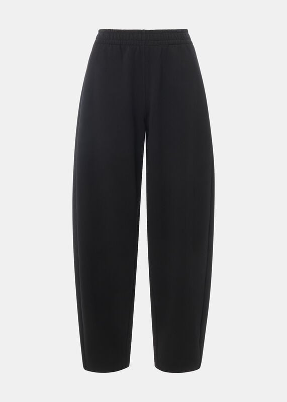 Black Barrel Leg Jersey Jogger