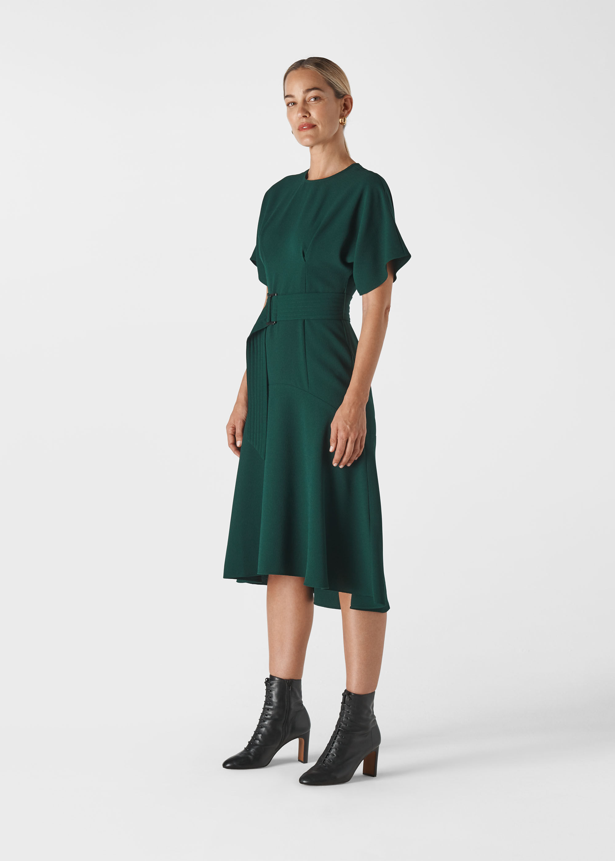 Belted midi dress store