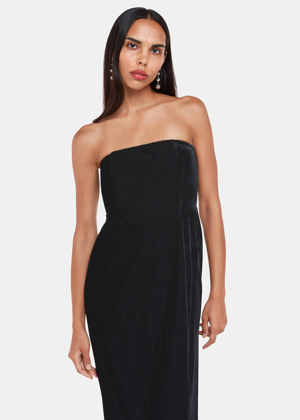 Bandeau Burnout Velvet Dress