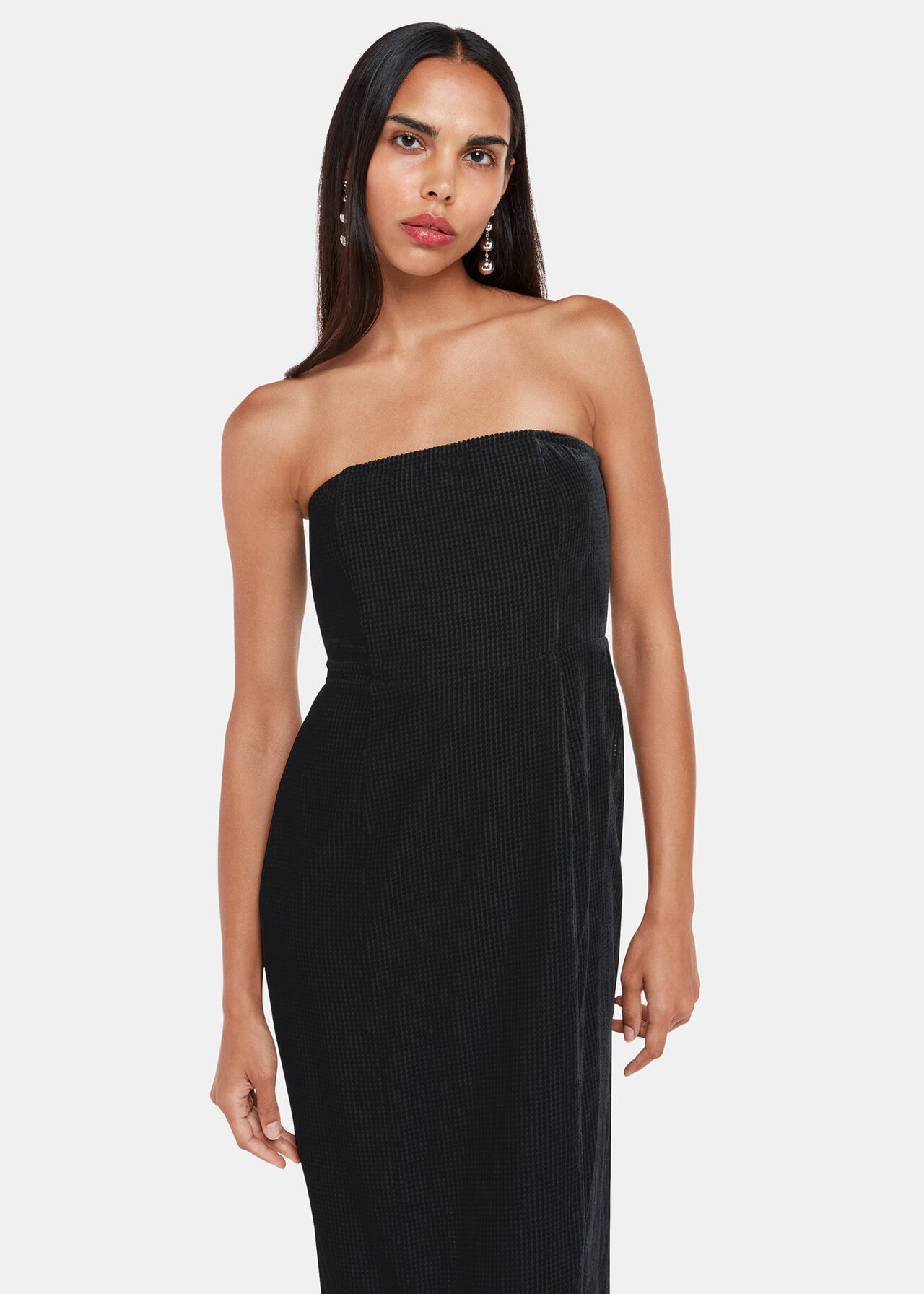 Bandeau Burnout Velvet Dress